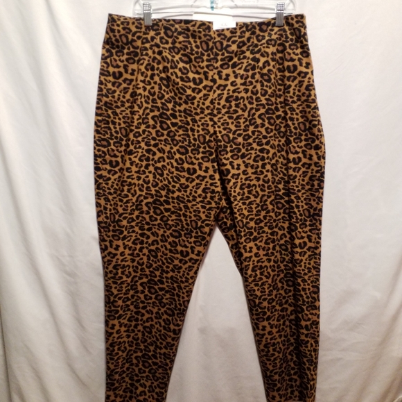 Leopard Print Stretch Pants - Picture 1 of 6
